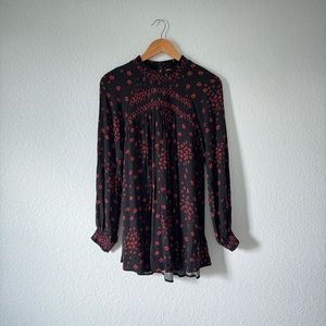 Free People Black and Red Babydoll Dress